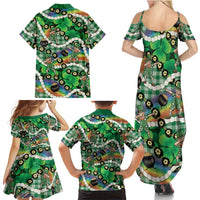 St Patrick's Day Palaka Hawaii Family Matching Summer Maxi Dress and Hawaiian Shirt Kukui Nut Pikake Lei Shamrock Dabbing Leprechaun LT14 - Polynesian Pride