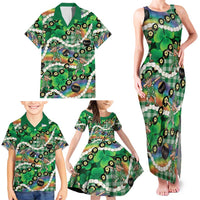 St Patrick's Day Palaka Hawaii Family Matching Tank Maxi Dress and Hawaiian Shirt Kukui Nut Pikake Lei Shamrock Dabbing Leprechaun LT14 - Polynesian Pride