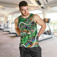 St Patrick's Day Palaka Hawaii Men Tank Top Kukui Nut Pikake Lei Shamrock Dabbing Leprechaun