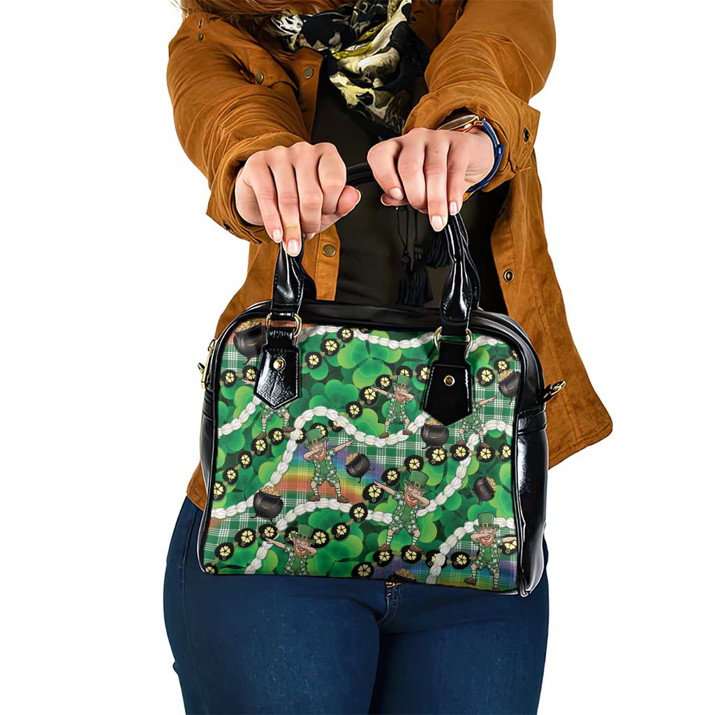 St Patrick's Day Palaka Hawaii Shoulder Handbag Kukui Nut Pikake Lei Shamrock Dabbing Leprechaun