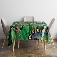 St Patrick's Day Palaka Hawaii Tablecloth Kukui Nut Pikake Lei Shamrock Dabbing Leprechaun