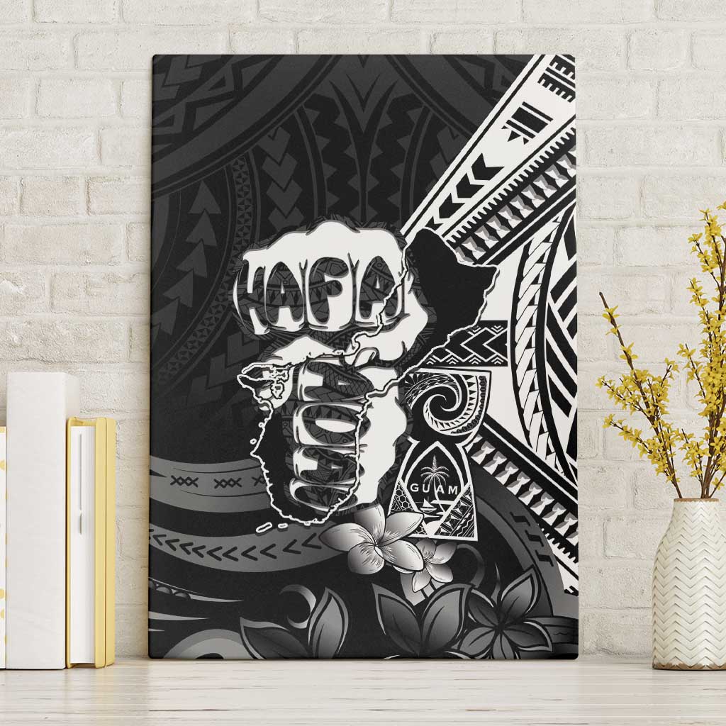 Hafa Adai Guam Discovery Day Canvas Wall Art Chamorro Latte Stone Hand Black Version