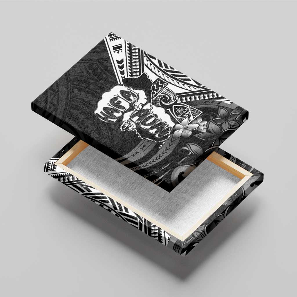 Hafa Adai Guam Discovery Day Canvas Wall Art Chamorro Latte Stone Hand Black Version