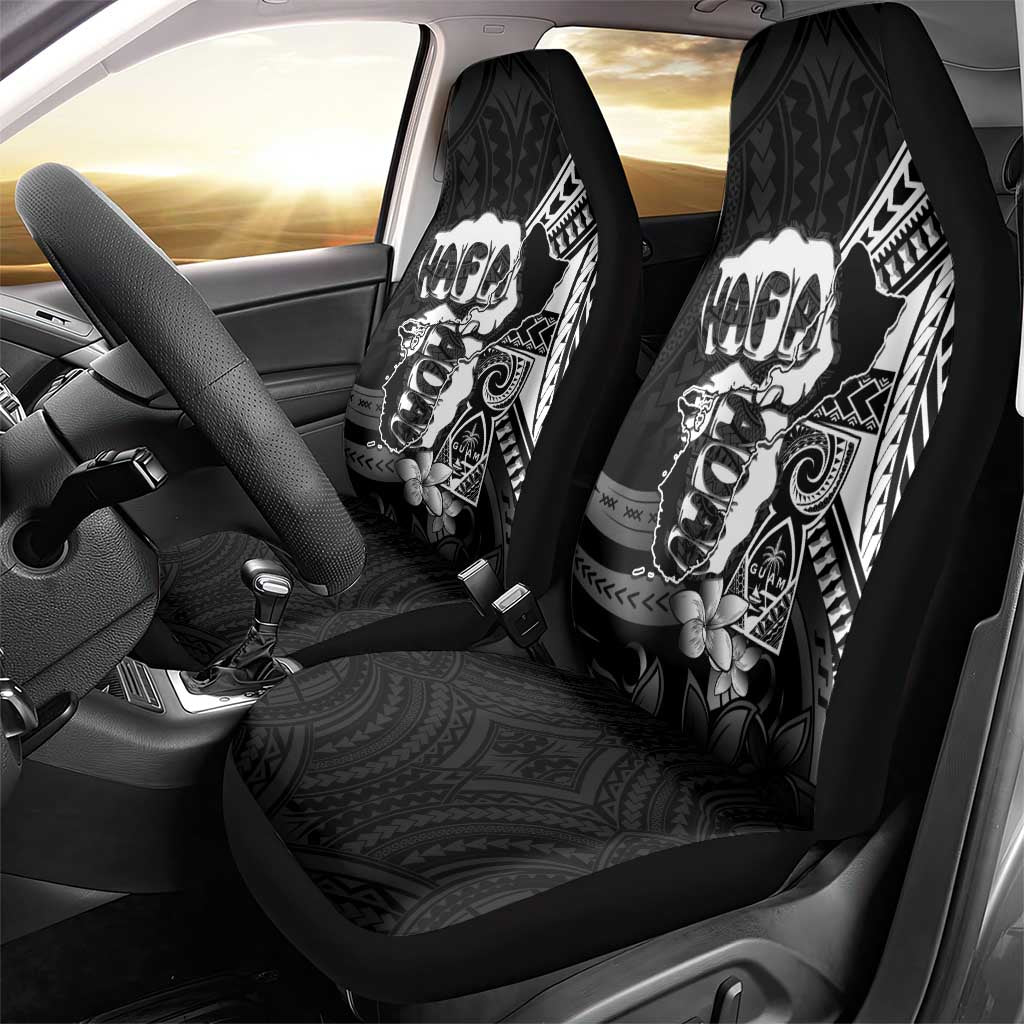Hafa Adai Guam Discovery Day Car Seat Cover Chamorro Latte Stone Hand Black Version