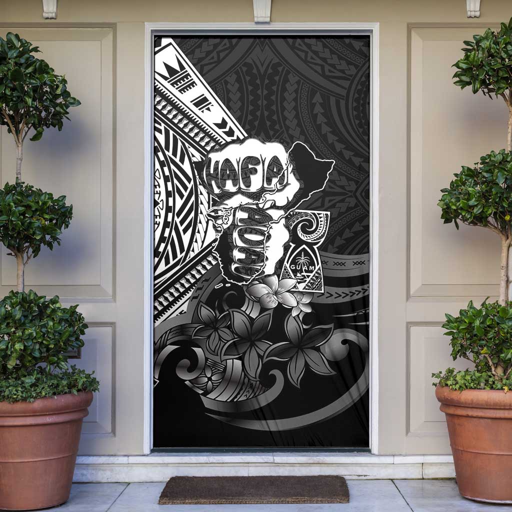 Hafa Adai Guam Discovery Day Door Cover Chamorro Latte Stone Hand Black Version