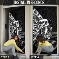 Hafa Adai Guam Discovery Day Door Cover Chamorro Latte Stone Hand Black Version