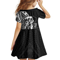 Hafa Adai Guam Discovery Day Family Matching Off Shoulder Maxi Dress and Hawaiian Shirt Chamorro Latte Stone Hand Black Version