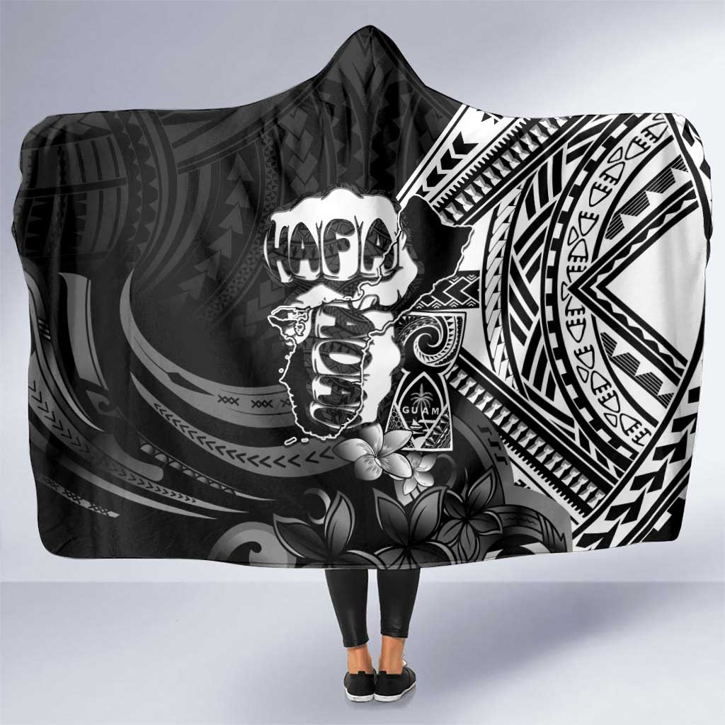 Hafa Adai Guam Discovery Day Hooded Blanket Chamorro Latte Stone Hand Black Version