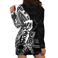 Hafa Adai Guam Discovery Day Hoodie Dress Chamorro Latte Stone Hand Black Version