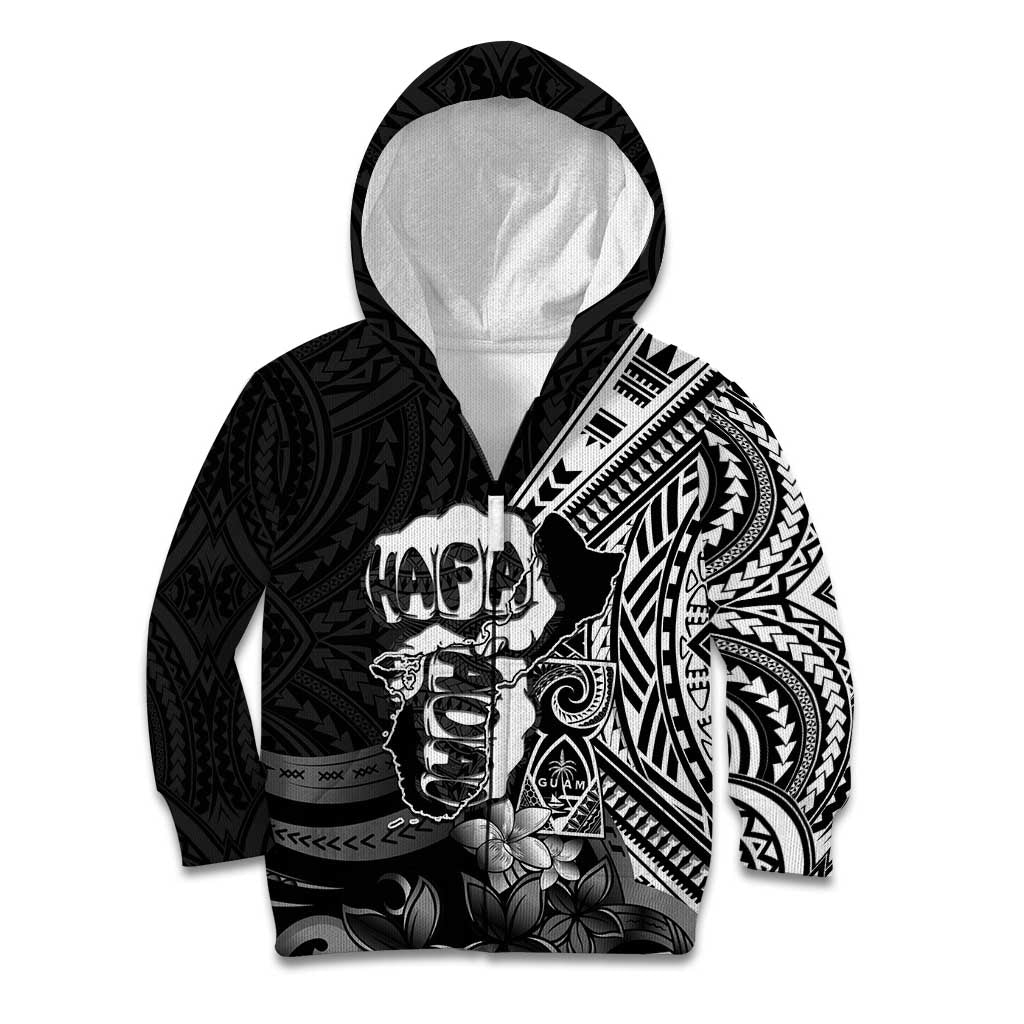 Hafa Adai Guam Discovery Day Kid Hoodie Chamorro Latte Stone Hand Black Version