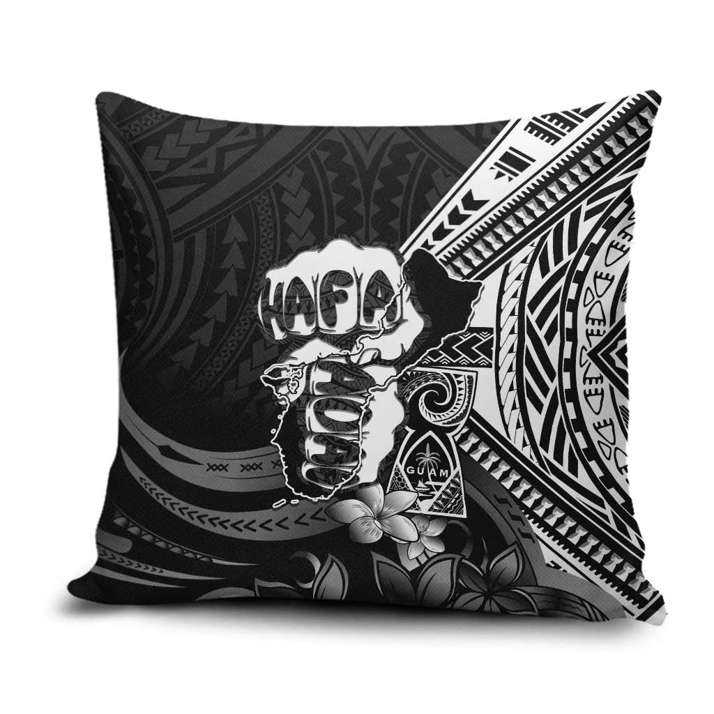 Hafa Adai Guam Discovery Day Pillow Cover Chamorro Latte Stone Hand Black Version