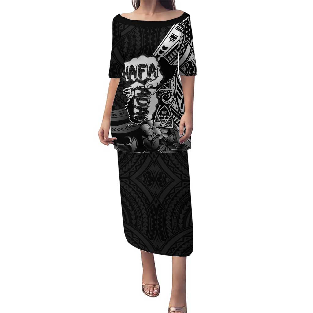 Hafa Adai Guam Discovery Day Puletasi Chamorro Latte Stone Hand Black Version