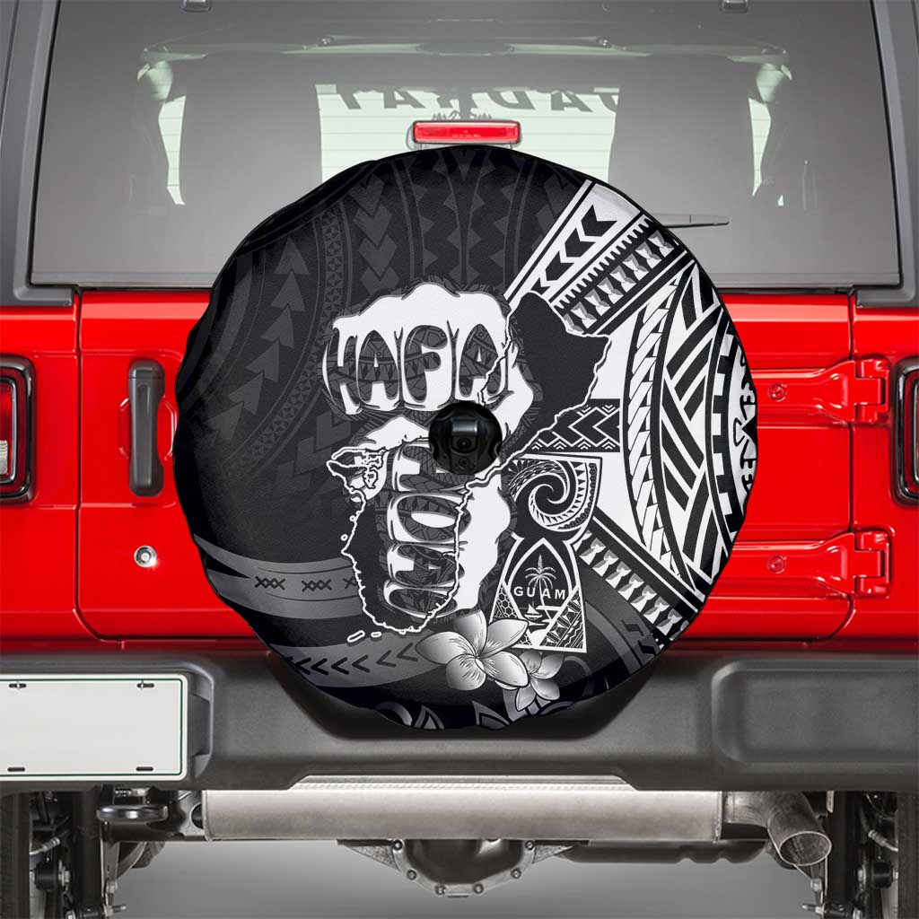 Hafa Adai Guam Discovery Day Spare Tire Cover Chamorro Latte Stone Hand Black Version