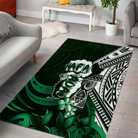 Hafa Adai Guam Discovery Day Area Rug Chamorro Latte Stone Hand Green Version