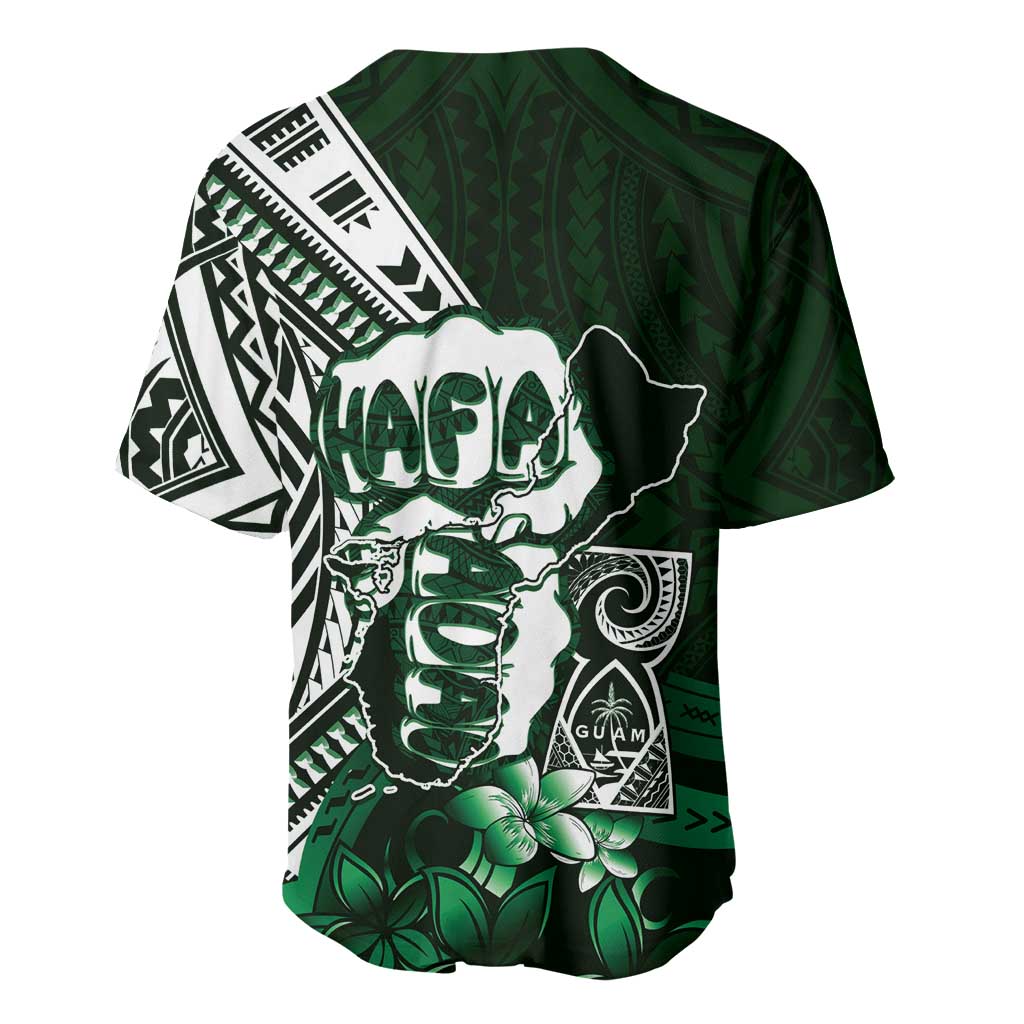 Hafa Adai Guam Discovery Day Baseball Jersey Chamorro Latte Stone Hand Green Version