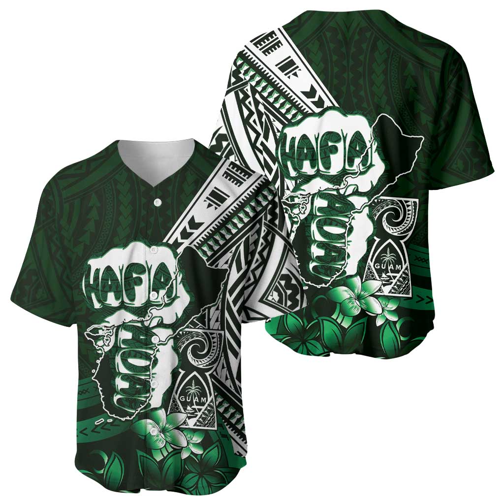 Hafa Adai Guam Discovery Day Baseball Jersey Chamorro Latte Stone Hand Green Version