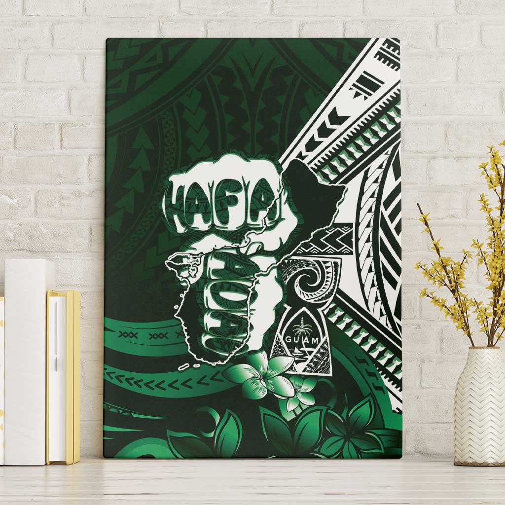 Hafa Adai Guam Discovery Day Canvas Wall Art Chamorro Latte Stone Hand Green Version