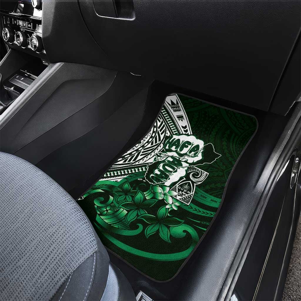 Hafa Adai Guam Discovery Day Car Mats Chamorro Latte Stone Hand Green Version