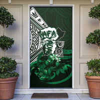 Hafa Adai Guam Discovery Day Door Cover Chamorro Latte Stone Hand Green Version