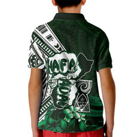 Hafa Adai Guam Discovery Day Kid Polo Shirt Chamorro Latte Stone Hand Green Version