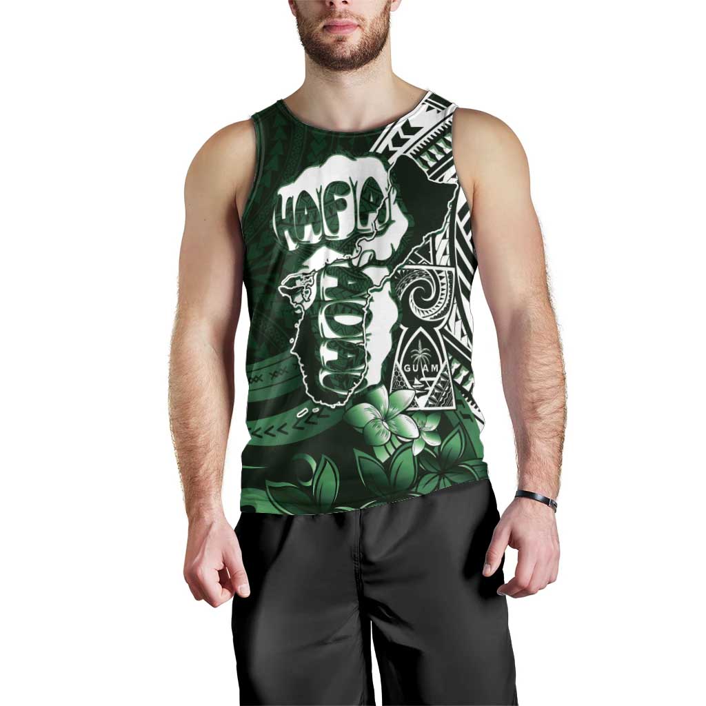 Hafa Adai Guam Discovery Day Men Tank Top Chamorro Latte Stone Hand Green Version