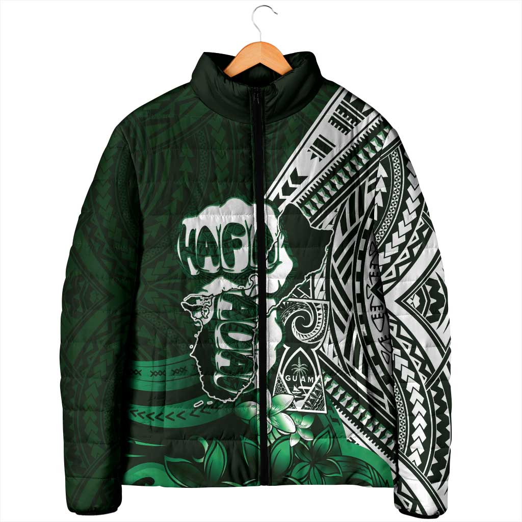 Hafa Adai Guam Discovery Day Padded Jacket Chamorro Latte Stone Hand Green Version