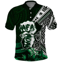 Hafa Adai Guam Discovery Day Polo Shirt Chamorro Latte Stone Hand Green Version