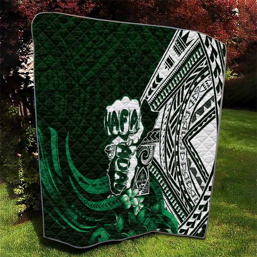 Hafa Adai Guam Discovery Day Quilt Chamorro Latte Stone Hand Green Version