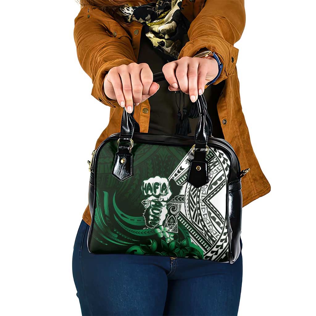 Hafa Adai Guam Discovery Day Shoulder Handbag Chamorro Latte Stone Hand Green Version