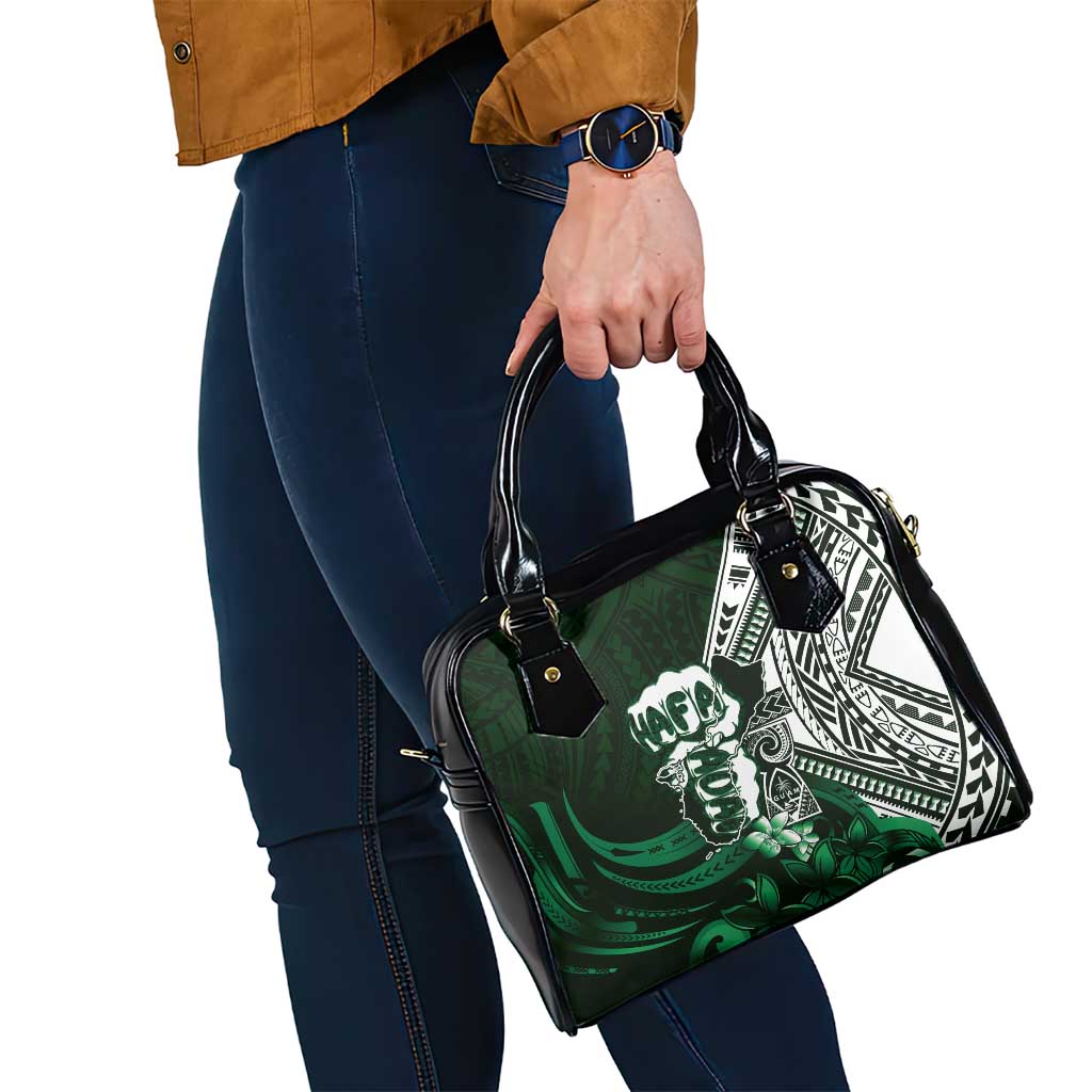 Hafa Adai Guam Discovery Day Shoulder Handbag Chamorro Latte Stone Hand Green Version