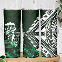 Hafa Adai Guam Discovery Day Skinny Tumbler Chamorro Latte Stone Hand Green Version