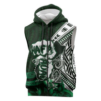 Hafa Adai Guam Discovery Day Sleeveless Zip Hoodie Chamorro Latte Stone Hand Green Version