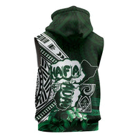 Hafa Adai Guam Discovery Day Sleeveless Zip Hoodie Chamorro Latte Stone Hand Green Version