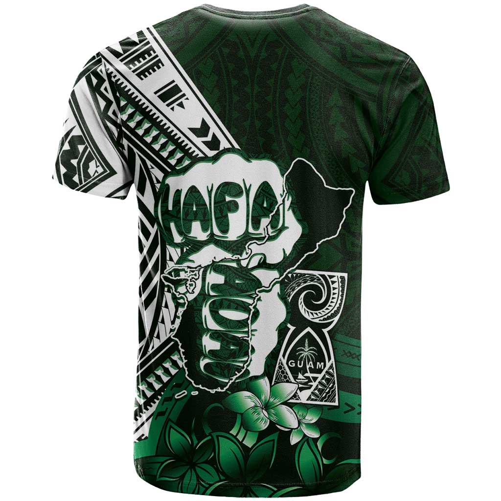 Hafa Adai Guam Discovery Day T Shirt Chamorro Latte Stone Hand Green Version