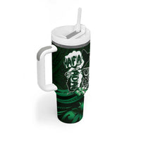 Hafa Adai Guam Discovery Day Tumbler With Handle Chamorro Latte Stone Hand Green Version