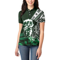 Hafa Adai Guam Discovery Day Women Polo Shirt Chamorro Latte Stone Hand Green Version