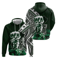 Hafa Adai Guam Discovery Day Zip Hoodie Chamorro Latte Stone Hand Green Version