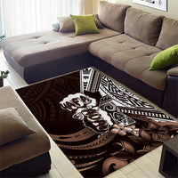 Hafa Adai Guam Discovery Day Area Rug Chamorro Latte Stone Hand Brown Version