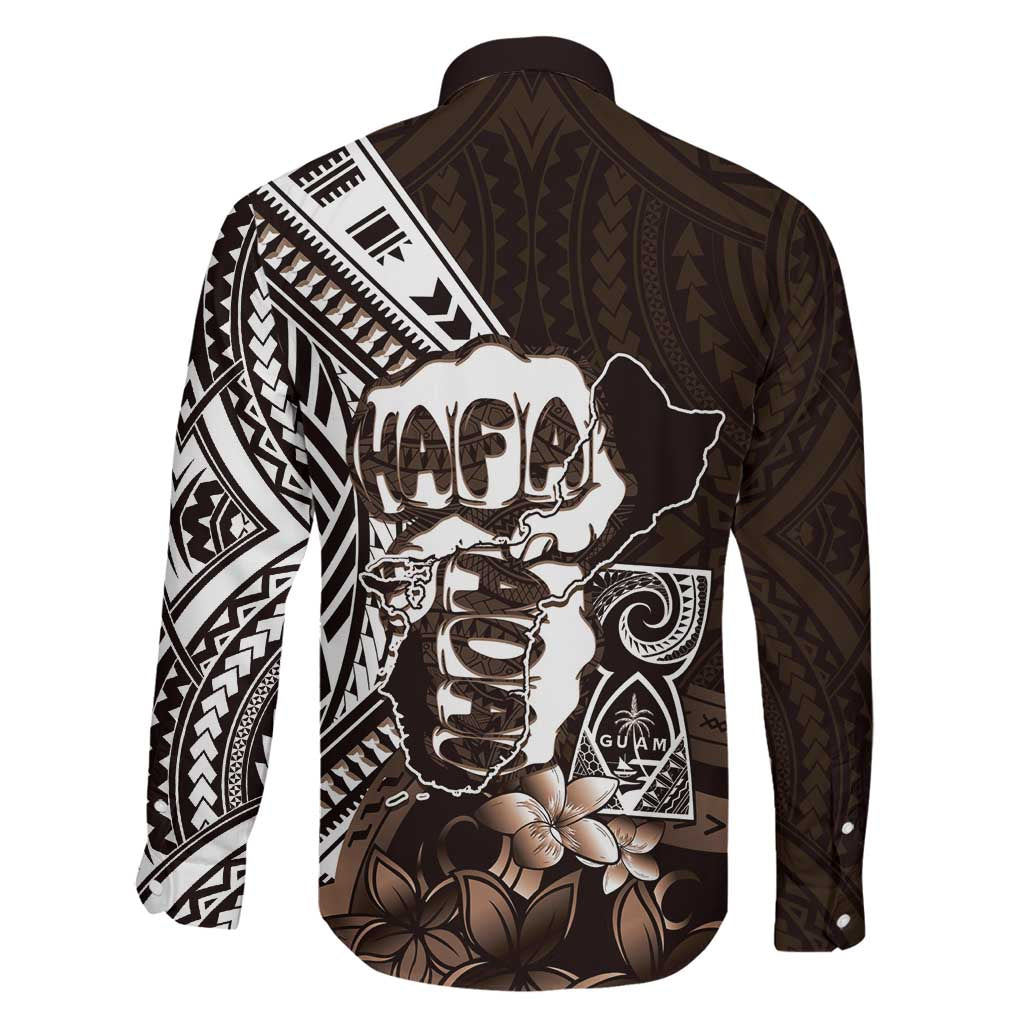 Hafa Adai Guam Discovery Day Family Matching Tank Maxi Dress and Hawaiian Shirt Chamorro Latte Stone Hand Brown Version LT14 - Polynesian Pride