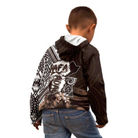 Hafa Adai Guam Discovery Day Kid Hoodie Chamorro Latte Stone Hand Brown Version