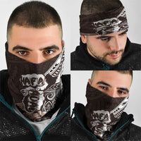 Hafa Adai Guam Discovery Day Neck Gaiter Chamorro Latte Stone Hand Brown Version