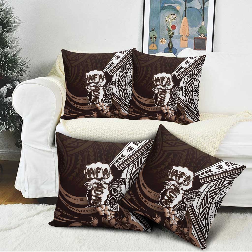 Hafa Adai Guam Discovery Day Pillow Cover Chamorro Latte Stone Hand Brown Version