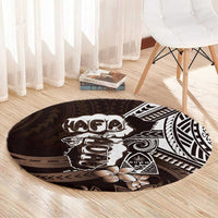 Hafa Adai Guam Discovery Day Round Carpet Chamorro Latte Stone Hand Brown Version