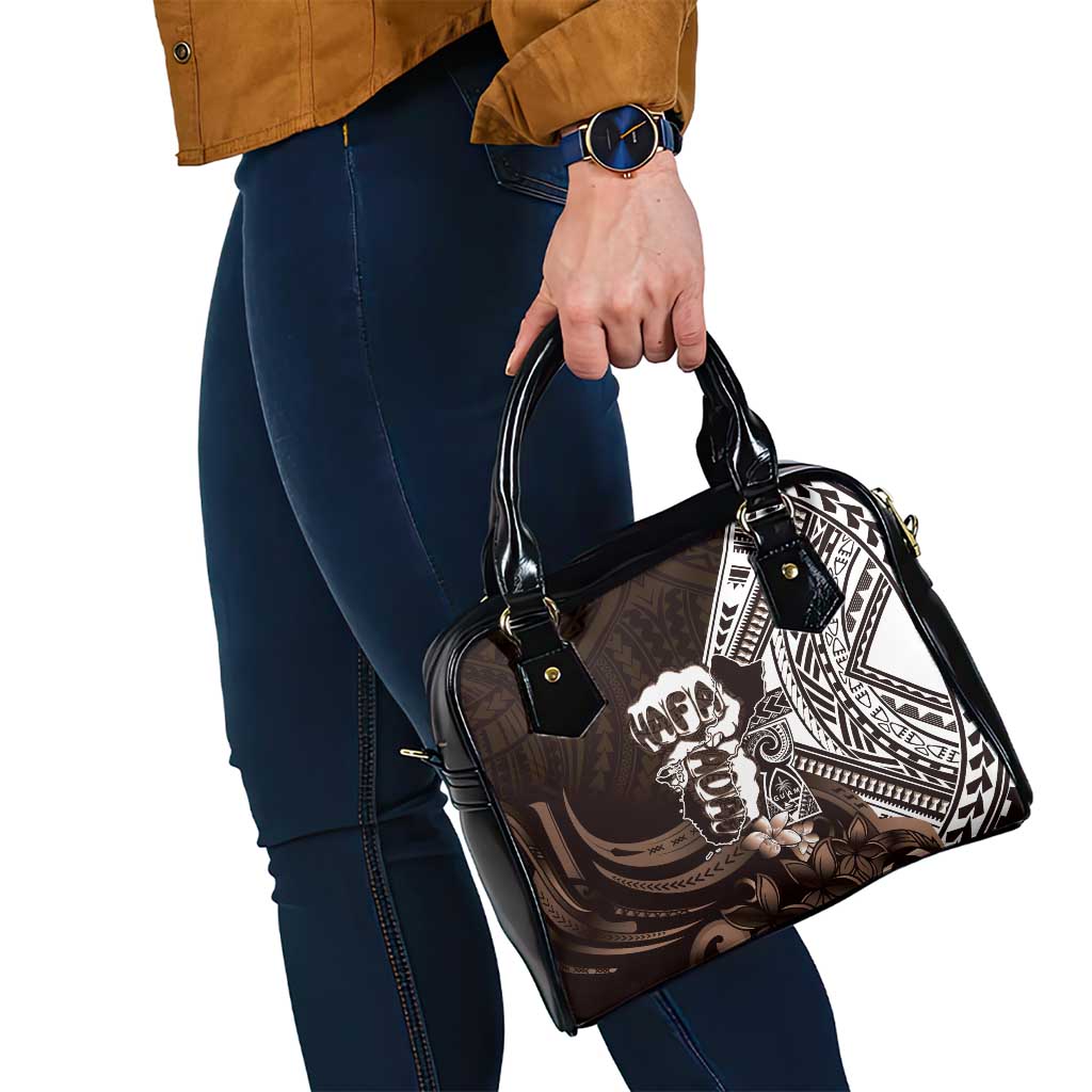 Hafa Adai Guam Discovery Day Shoulder Handbag Chamorro Latte Stone Hand Brown Version