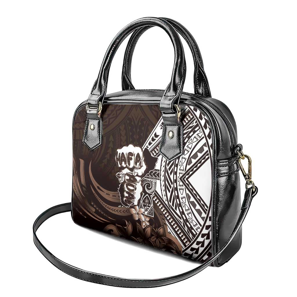 Hafa Adai Guam Discovery Day Shoulder Handbag Chamorro Latte Stone Hand Brown Version