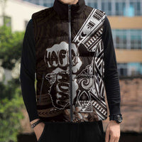 Hafa Adai Guam Discovery Day Sleeveless Puffer Jacket Chamorro Latte Stone Hand Brown Version