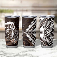 Hafa Adai Guam Discovery Day Tumbler Cup Chamorro Latte Stone Hand Brown Version