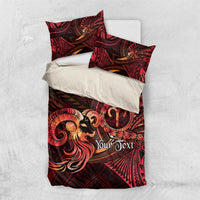 Personalised Polynesia Zodiac Aries Bedding Set Galaxy Polynesian Pattern Chest Tattoo Style