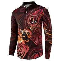 Personalised Polynesia Zodiac Aries Button Sweatshirt Galaxy Polynesian Pattern Chest Tattoo Style