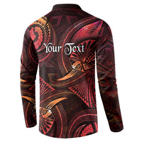 Personalised Polynesia Zodiac Aries Button Sweatshirt Galaxy Polynesian Pattern Chest Tattoo Style